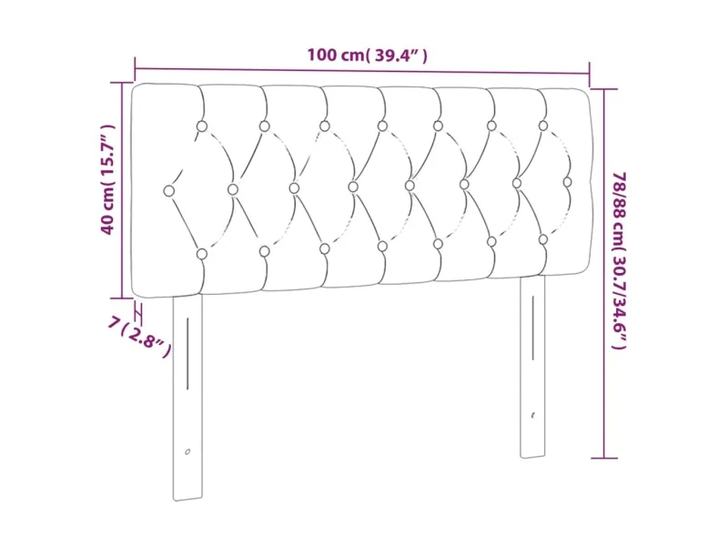 Tête de lit à LED Crème 100x7x78/88 cm Tissu