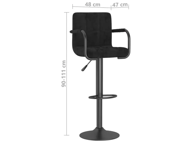 Tabouret de bar Noir Velours