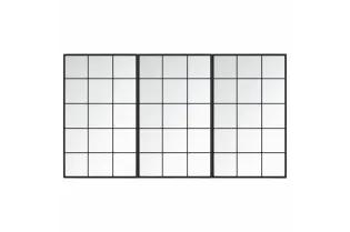 Miroirs muraux 3 pcs noir 100x60 cm métal 2