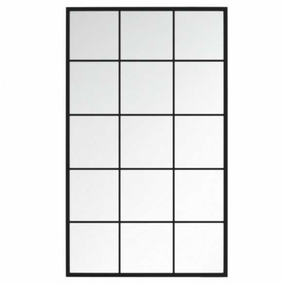 Miroirs muraux 3 pcs noir 100x60 cm métal