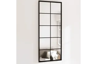 Miroirs muraux 2 pcs noir 100x40 cm métal