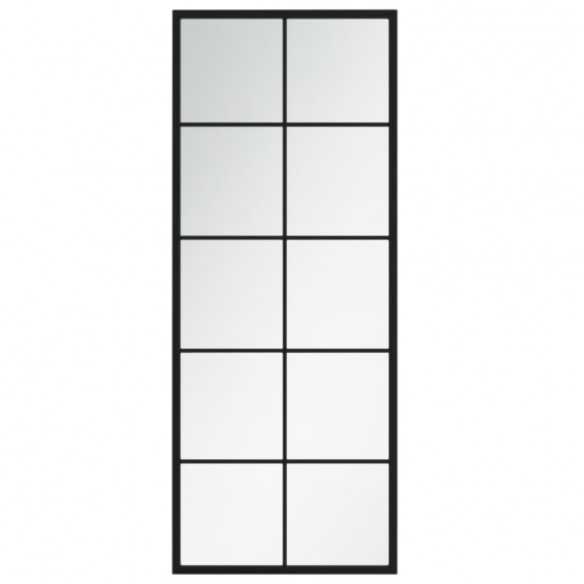 Miroirs muraux 2 pcs noir 100x40 cm métal