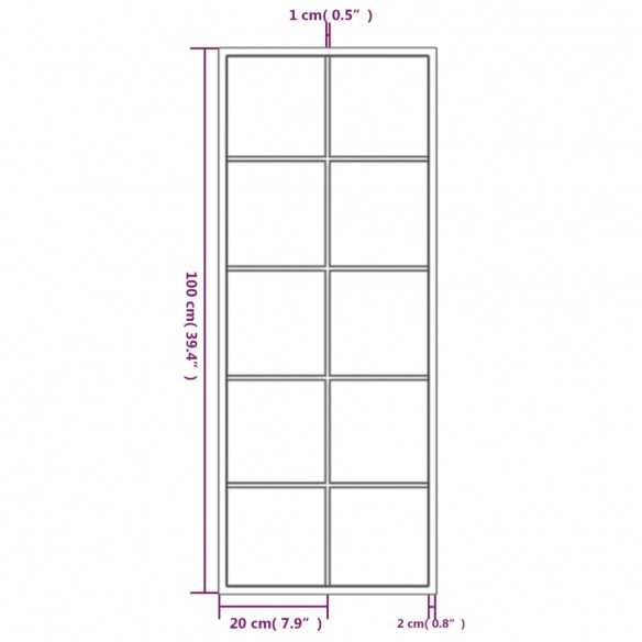 Miroirs muraux 2 pcs noir 100x40 cm métal