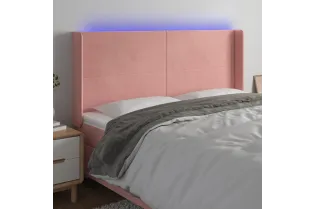 Tête de lit à LED Rose 183x16x118/128 cm Velours