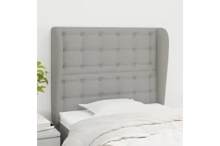 Tête de lit avec oreilles Gris clair 103x23x118/128 cm Tissu