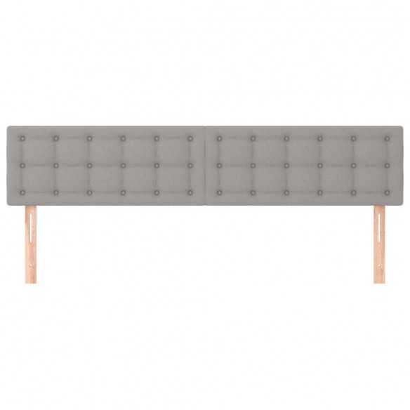 Têtes de lit 2 pcs Gris clair 100x5x78/88 cm Tissu