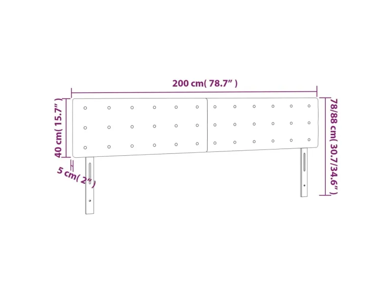 Têtes de lit 2 pcs Gris clair 100x5x78/88 cm Tissu