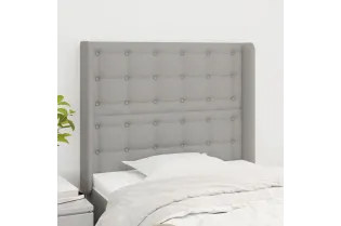 Tête de lit avec oreilles Gris clair 103x16x118/128 cm Tissu