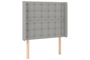 Tête de lit avec oreilles Gris clair 103x16x118/128 cm Tissu 2