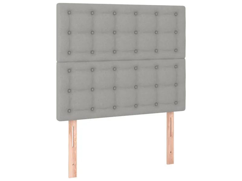 Tête de lit à LED Gris clair 100x5x118/128 cm Tissu
