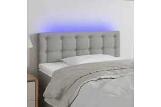 Tête de lit à LED Gris clair 100x5x78/88 cm Tissu