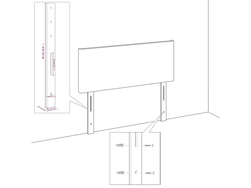 Tête de lit avec oreilles Gris clair 93x23x118/128 cm Tissu