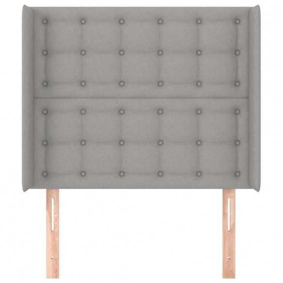 Tête de lit avec oreilles Gris clair 93x16x118/128 cm Tissu