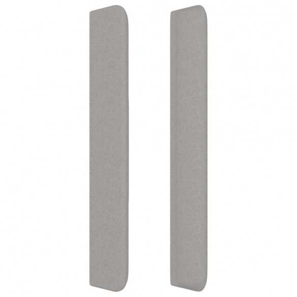 Tête de lit avec oreilles Gris clair 93x16x118/128 cm Tissu