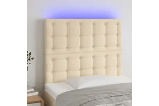 Tête de lit à LED Crème 90x5x118/128 cm Tissu