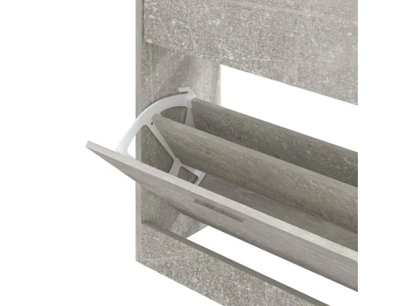 Armoire à chaussures Gris béton 63x24x81 cm Bois d'ingénierie