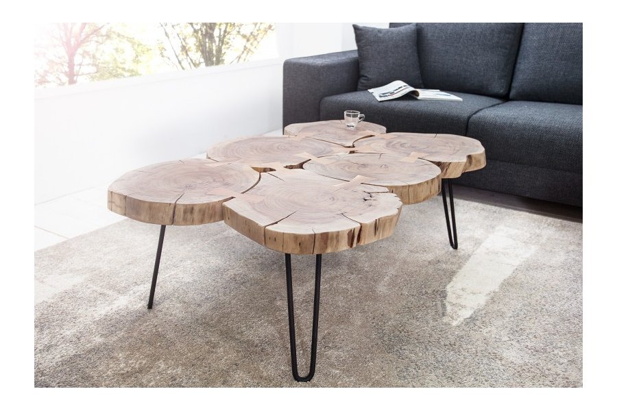 Table basse design industriel 115 cm