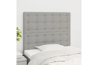 Têtes de lit 2 pcs Gris clair 90x5x78/88 cm Tissu