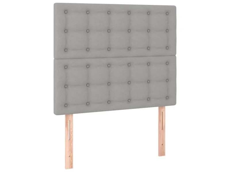 Têtes de lit 2 pcs Gris clair 90x5x78/88 cm Tissu
