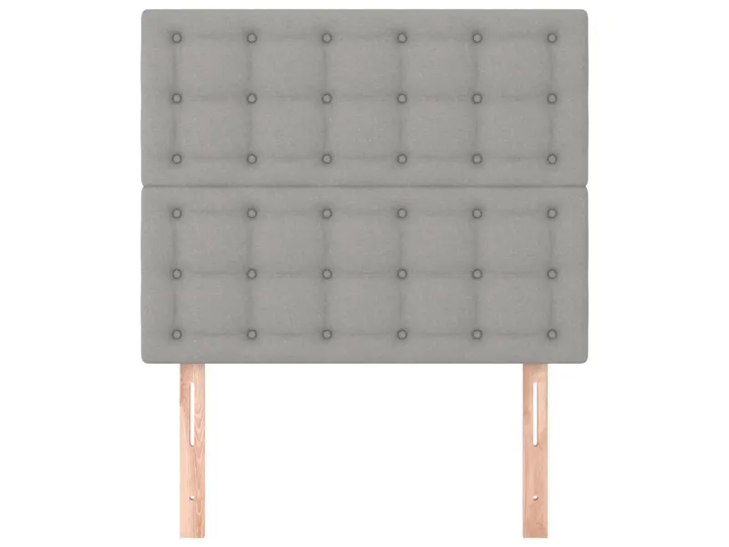 Têtes de lit 2 pcs Gris clair 90x5x78/88 cm Tissu