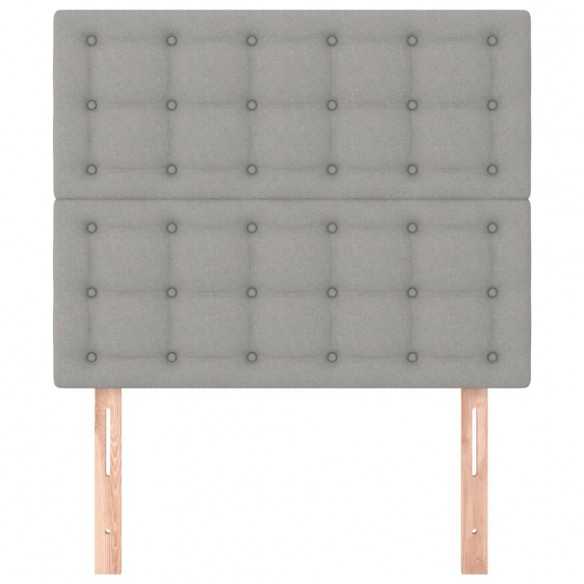 Têtes de lit 2 pcs Gris clair 90x5x78/88 cm Tissu