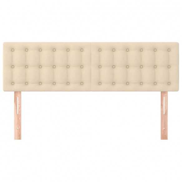Têtes de lit 2 pcs Crème 72x5x78/88 cm Tissu