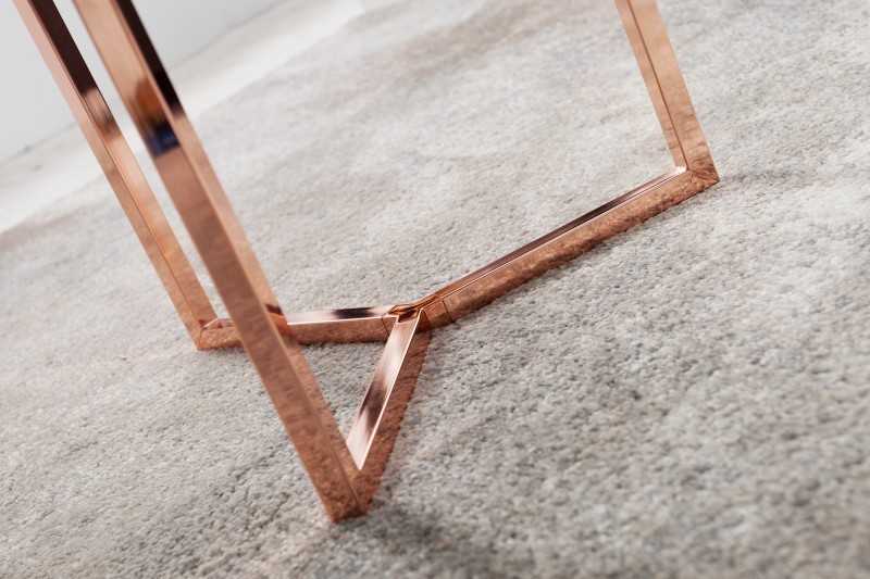 Table d'appoint design en bois noir / métal cuivré