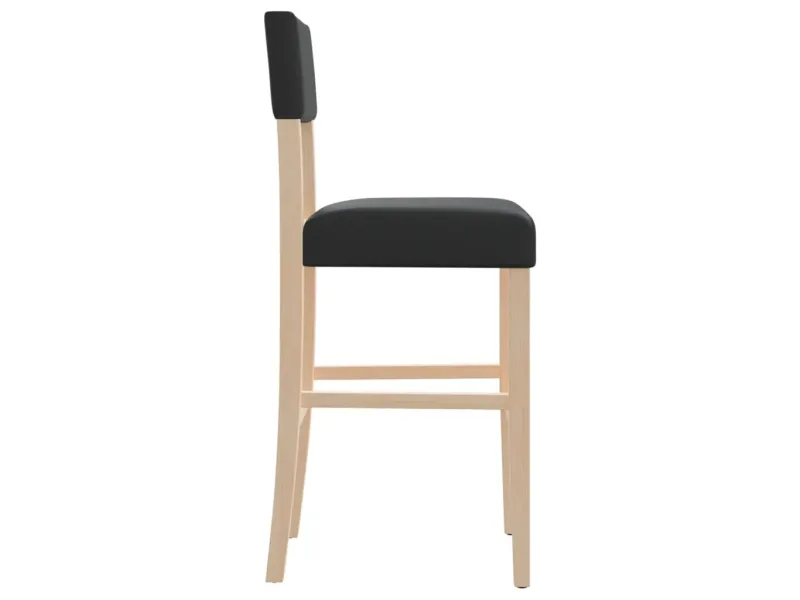 Chaises de bar lot de 2 bois massif d'hévéa et similicuir