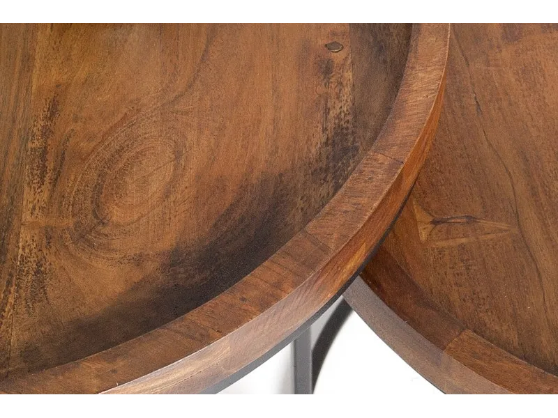 Tables d'appoint GIGOGNE en bois massif et métal