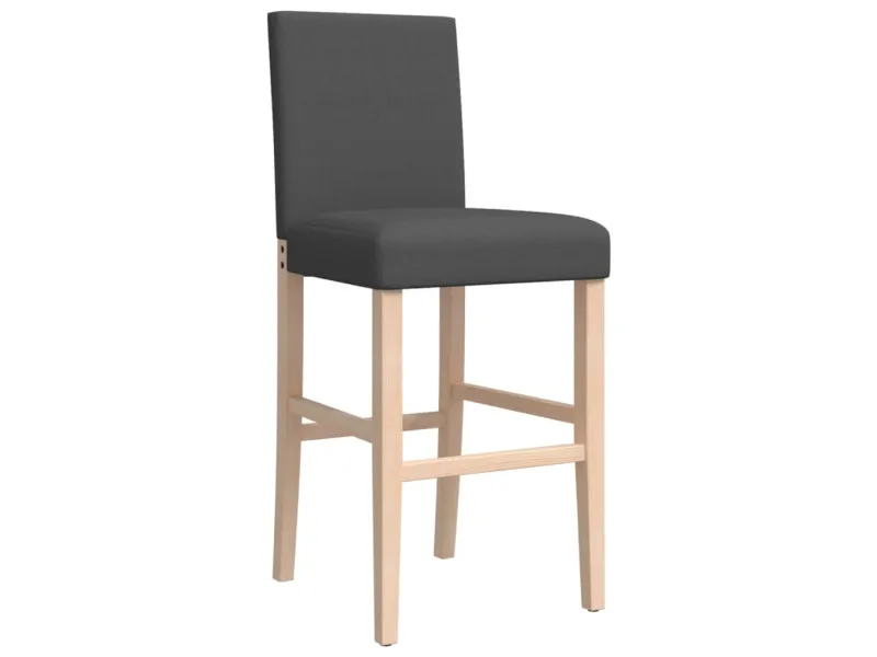 Chaises de bar lot de 2 bois massif d'hévéa et tissu