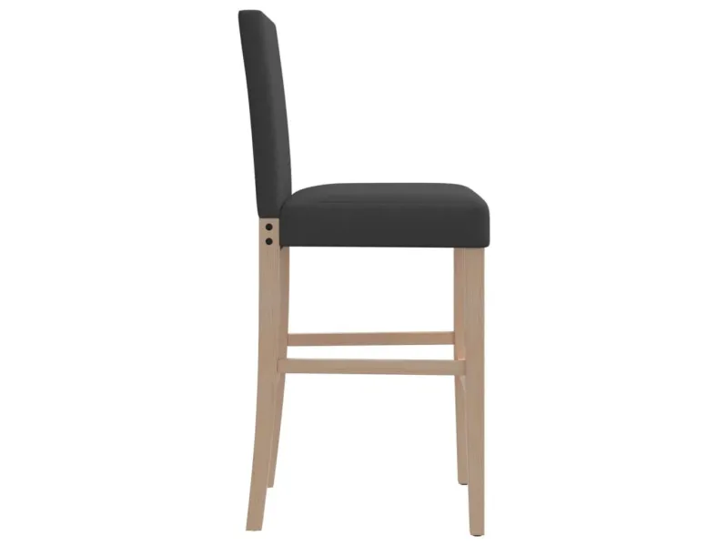 Chaises de bar lot de 2 bois massif d'hévéa et tissu