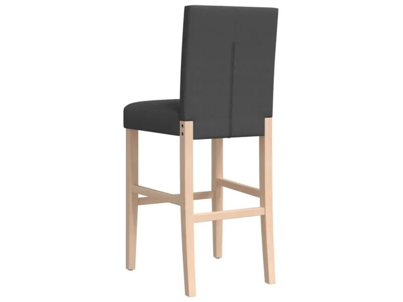 Chaises de bar lot de 2 bois massif d'hévéa et tissu