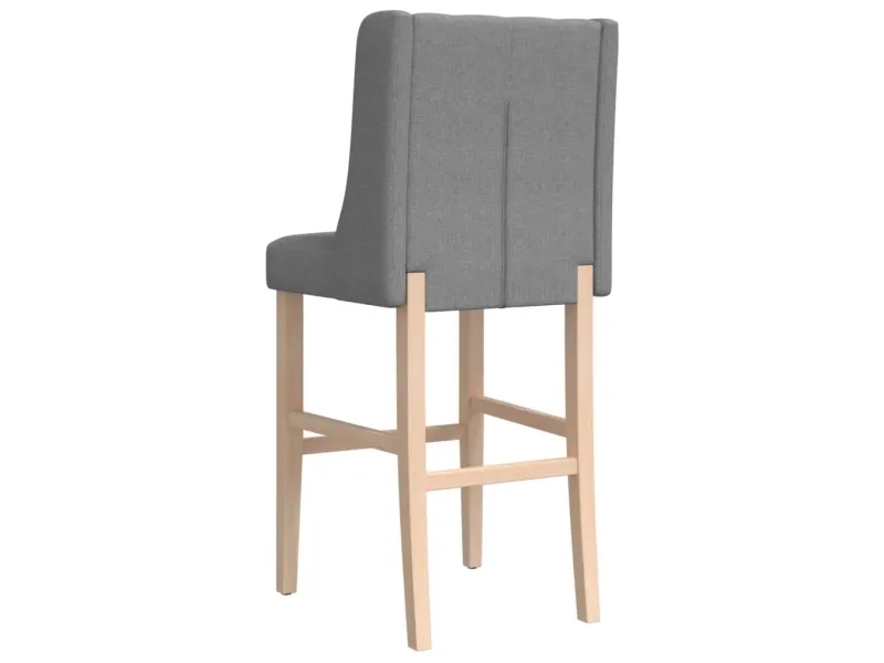 Chaises de bar lot de 2 bois massif d'hévéa et tissu