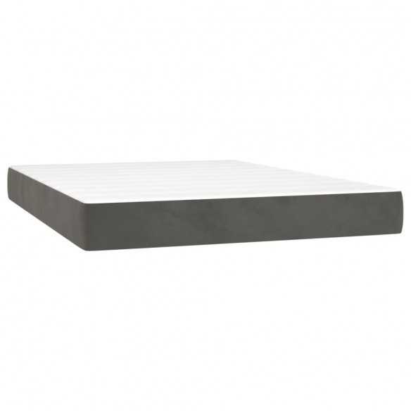 cadre de lit avec matelas LED Gris foncé 140x200 cm