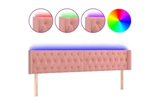 Tête de lit à LED Rose 183x16x78/88 cm Velours 2