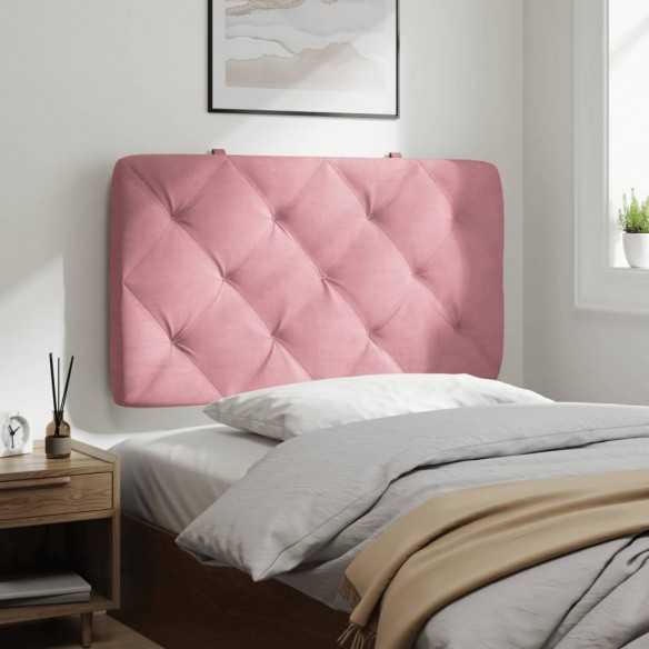 Coussin de tête de lit rose 90 cm velours