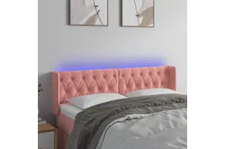 Tête de lit à LED Rose 163x16x78/88 cm Velours