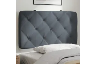 Coussin de tête de lit gris foncé 90 cm velours