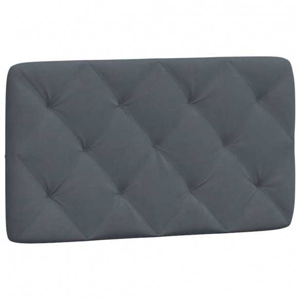 Coussin de tête de lit gris foncé 90 cm velours