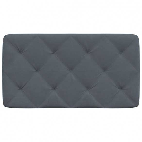 Coussin de tête de lit gris foncé 90 cm velours
