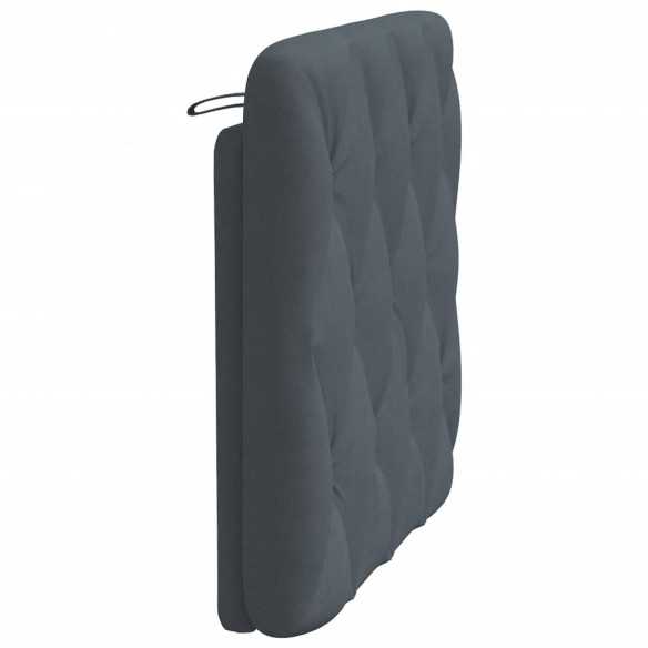 Coussin de tête de lit gris foncé 90 cm velours