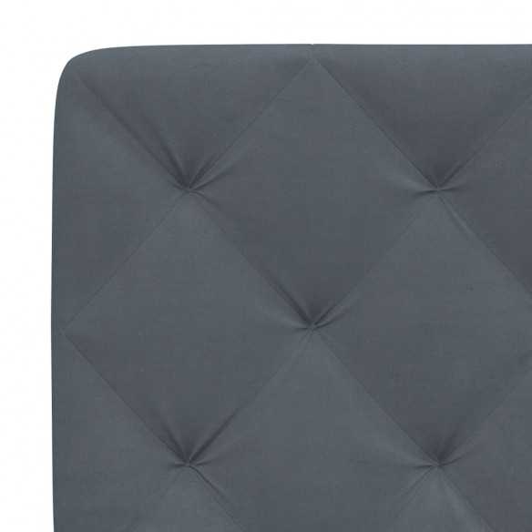 Coussin de tête de lit gris foncé 90 cm velours