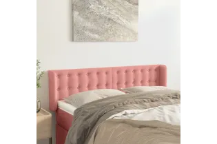 Tête de lit avec oreilles Rose 147x16x78/88 cm Velours