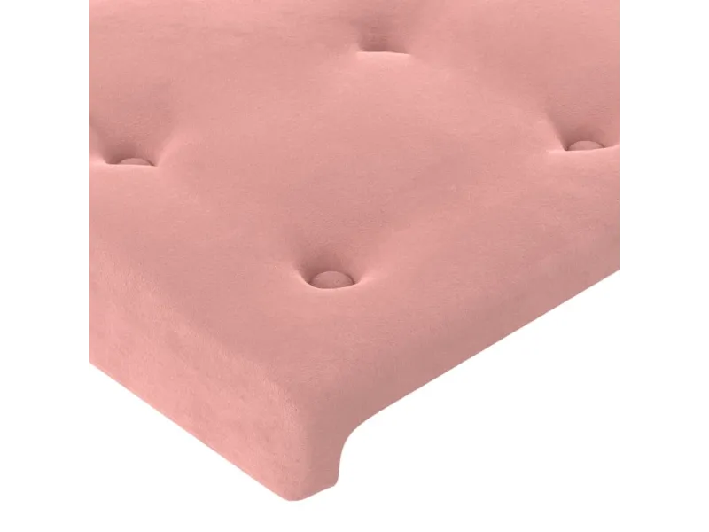 Tête de lit avec oreilles Rose 147x16x78/88 cm Velours