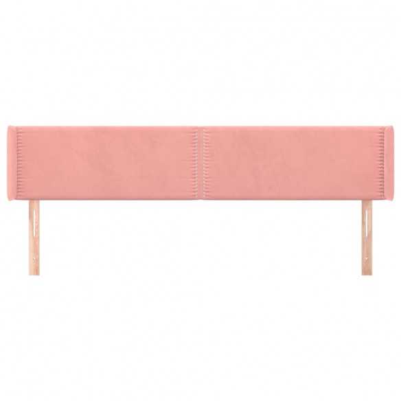 Tête de lit avec oreilles Rose 163x16x78/88 cm Velours