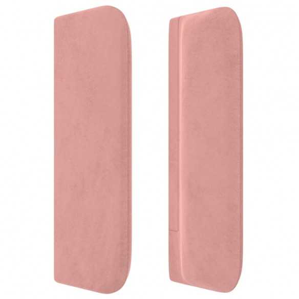 Tête de lit avec oreilles Rose 163x16x78/88 cm Velours