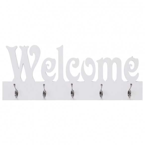 Porte-manteau mural WELCOME Blanc 74x29,5 cm