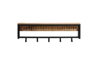 Porte-manteau 87x10x27 cm bois de manguier massif brut 2