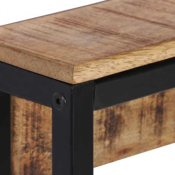 Porte-manteau 87x10x27 cm bois de manguier massif brut