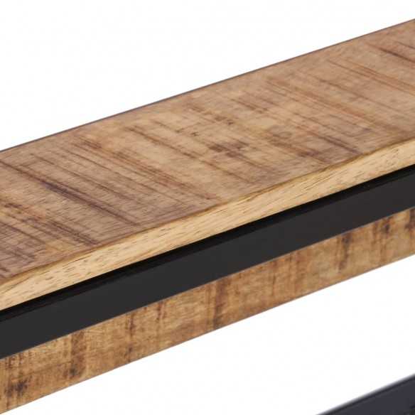 Porte-manteau 87x10x27 cm bois de manguier massif brut